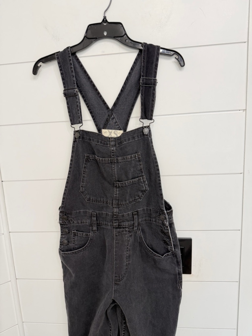 Free People We The Free Black Ziggy Denim Overalls Jumpsuit Size XS 36446 - Picture 6 of 16